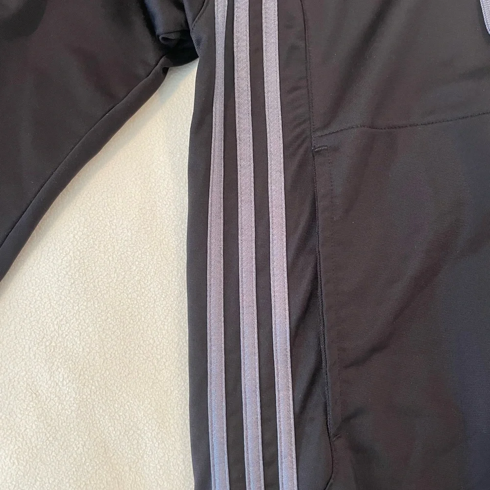 Adidas Black and Gray Hoodie with Athletic Stripes